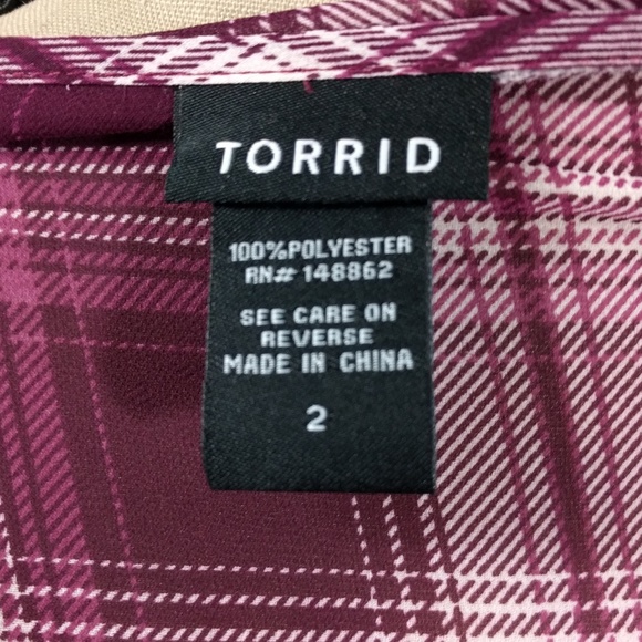 Torrid Dress Plaid Button Up Sheer 2X - Picture 8 of 8